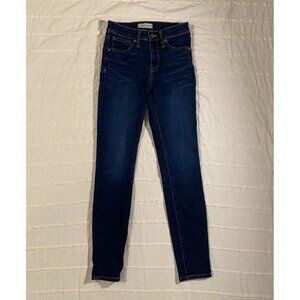 Madewell 9" High Rise Skinny Denim Jeans Women's Size 25x27 Blue Dark Wash Pants